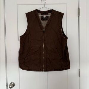 Men's Chocolate Brown Zip-Up Vest